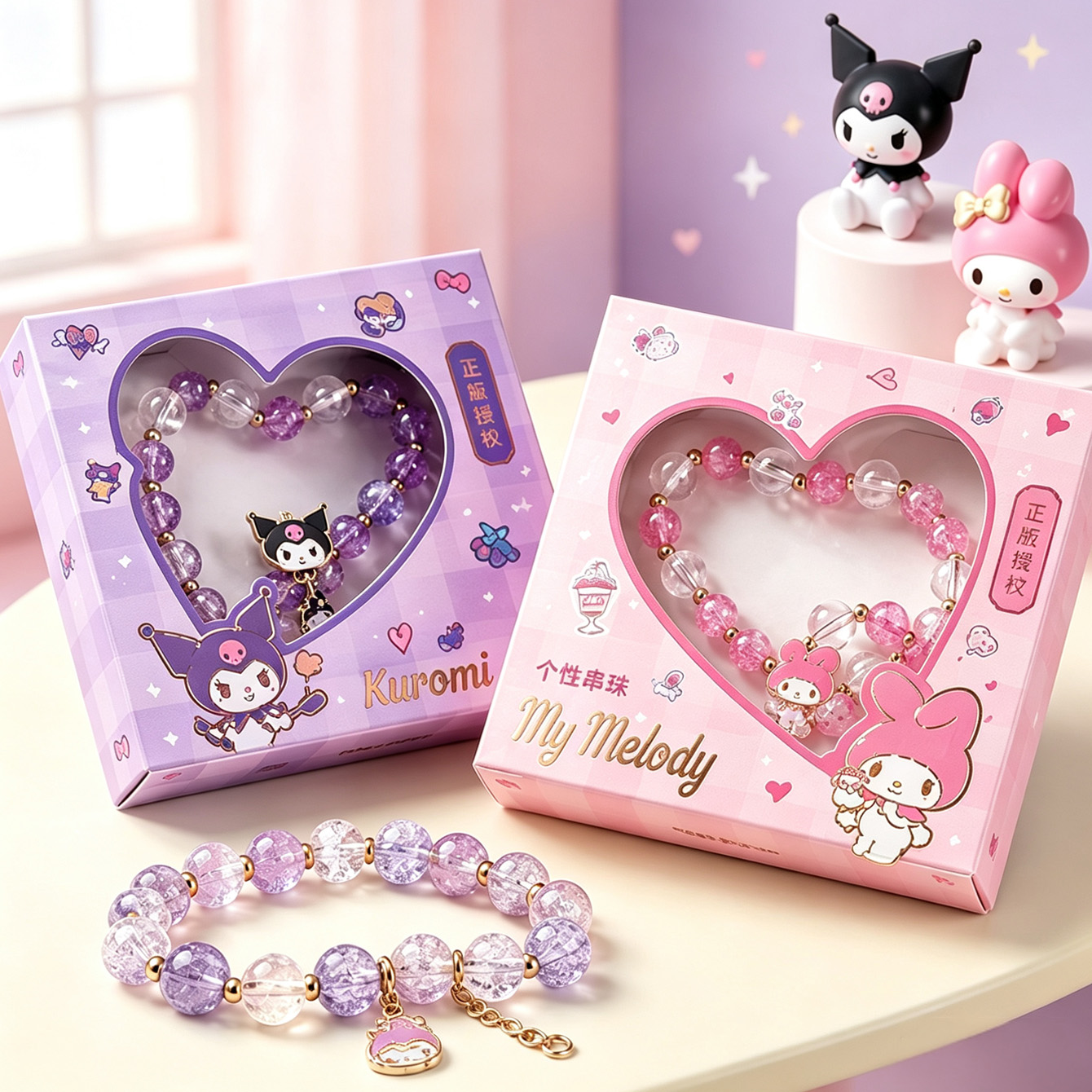 Bead Organizer Tray - Kuromi My Melody Crackle Bead Sieraden