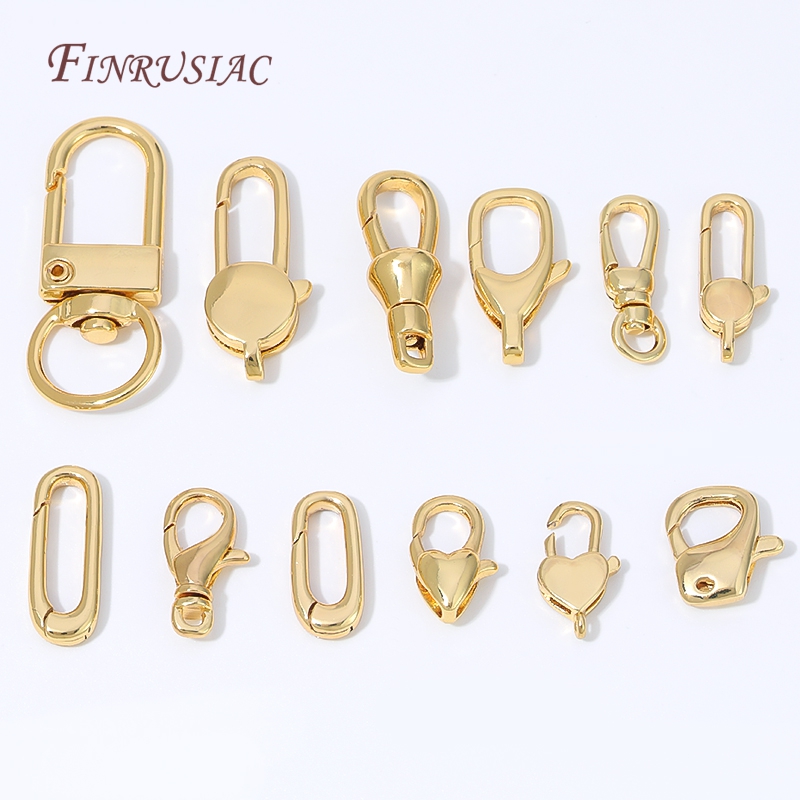 Jewelry Making Findings - 18K verguld mini hartvormig veerclipsluiting, kreeftklem